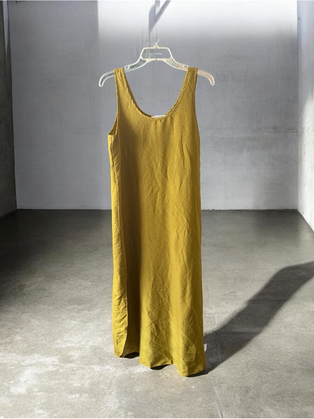 SHEIN Mustard Yellow Sleeveless Slip Dress